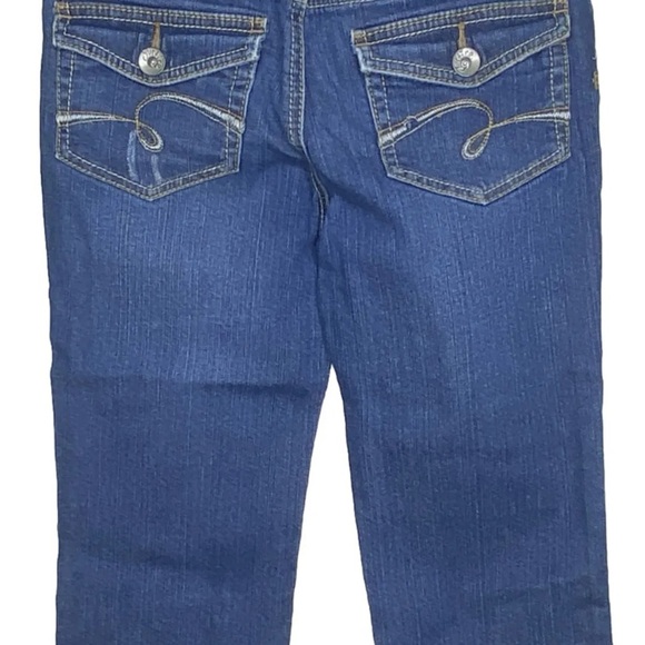 I Love Justice Jeans Simply Low Capri Juniors 14R Blue Distressed Pockets - Picture 7 of 14